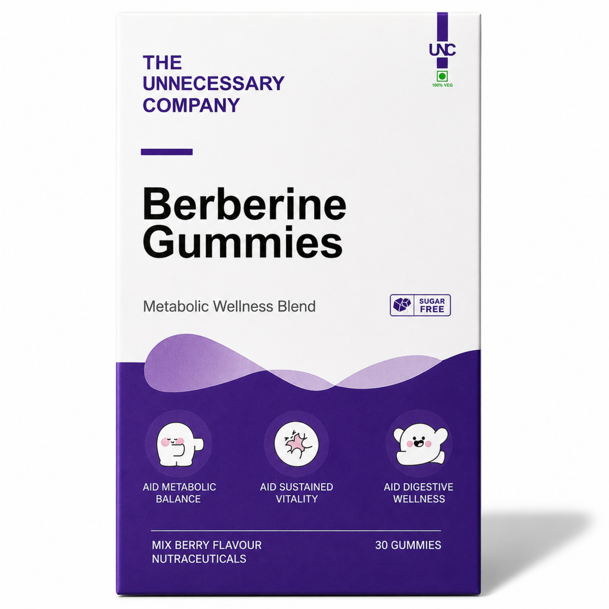 Berberine Gummies — Mixed Berry | 400mg Berberine, Milk Thistle, Cinnamon & B12 | Vegan | 30 Gummies