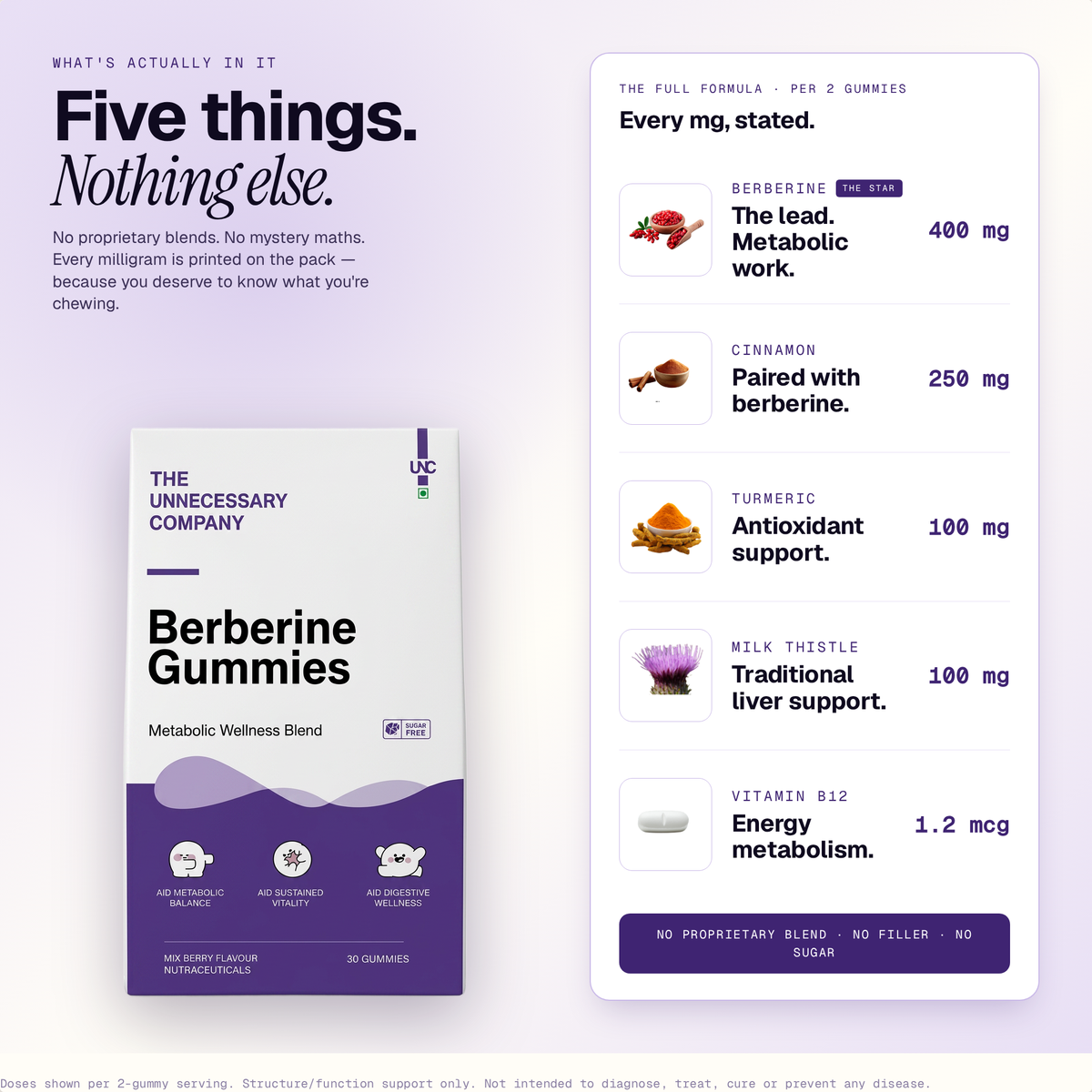 Berberine Gummies — Mixed Berry | 400mg Berberine, Milk Thistle, Cinnamon & B12 | Vegan | 30 Gummies